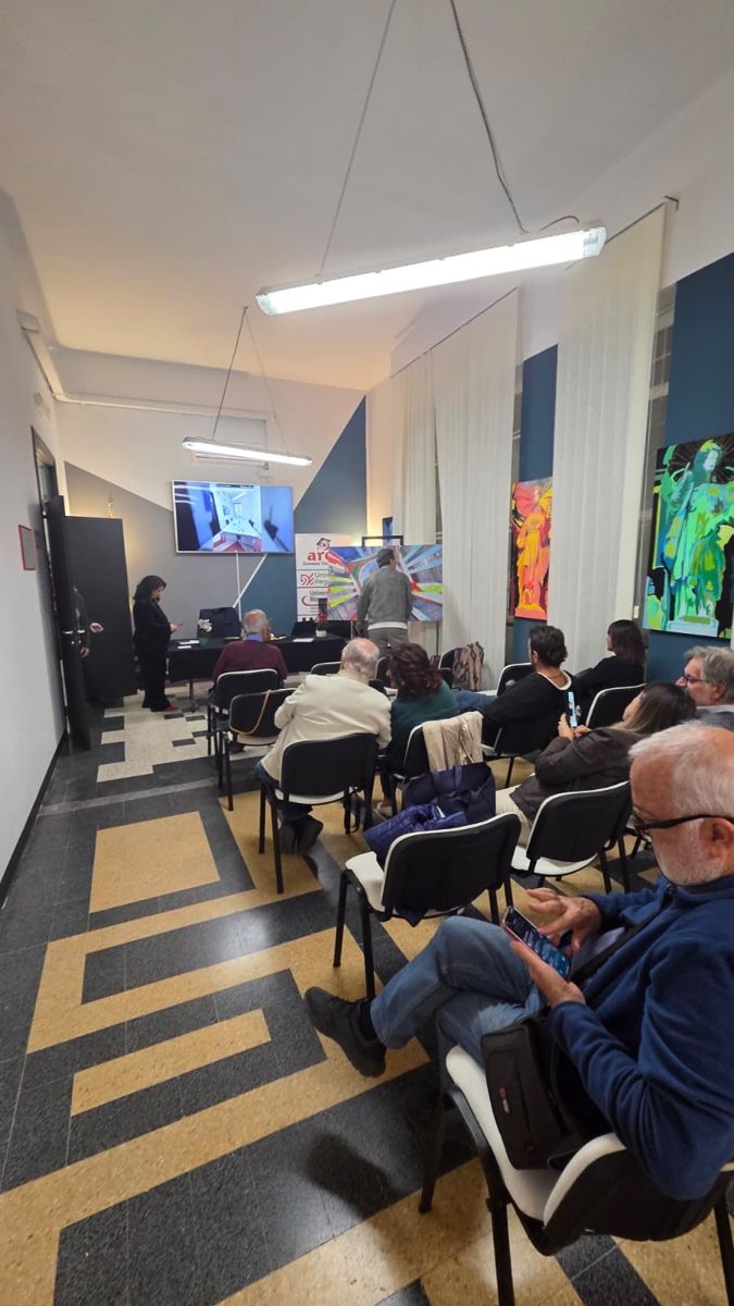 Il pubblico della conferenza-mostra nella sala della Casa del Mutilato di Palermo