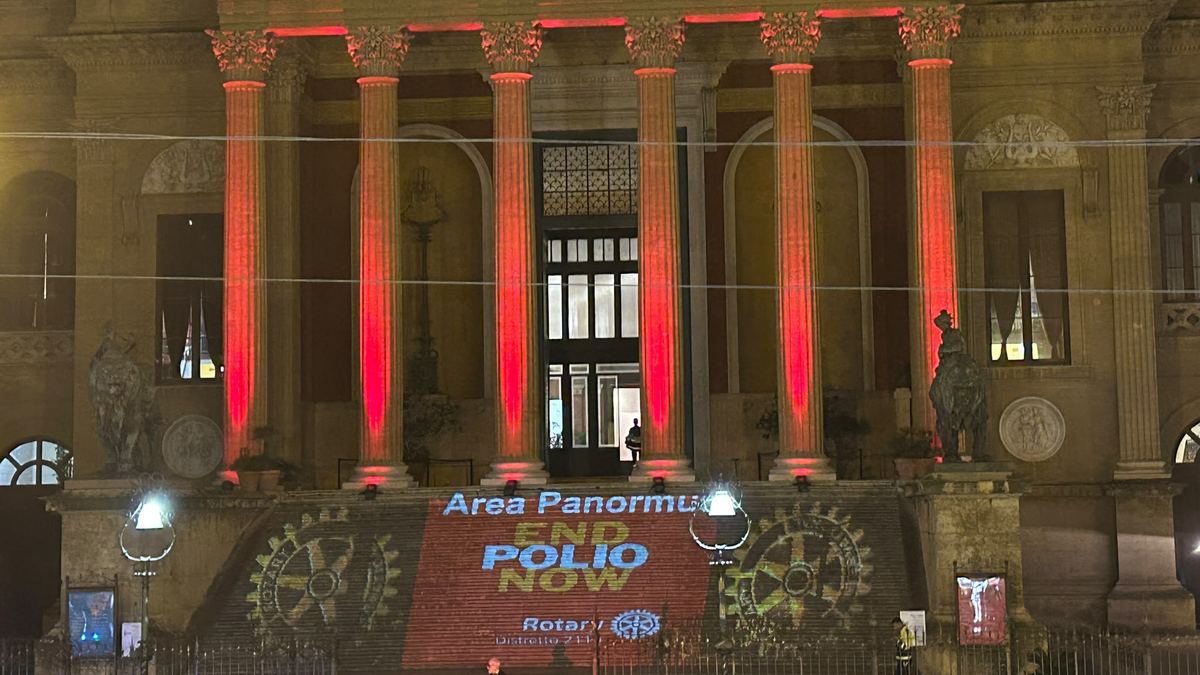 End Polio Now: il Teatro Massimo si illumina di rosso, ARES al fianco del Rotary
